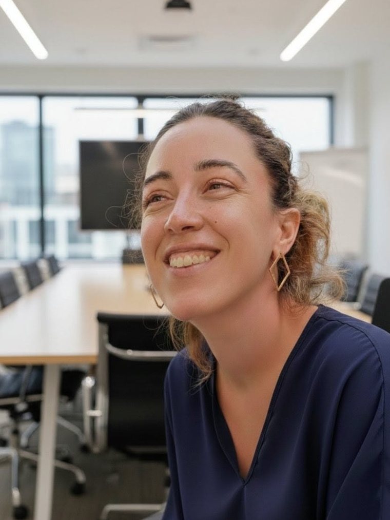 Amaia Gómez, web diseinatzailea Algortan (Getxo), lan bilera batean